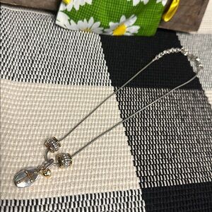 Brighton euc cross faith two tone silver gold interchangeable charm necklace